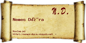 Nemes Dóra névjegykártya
